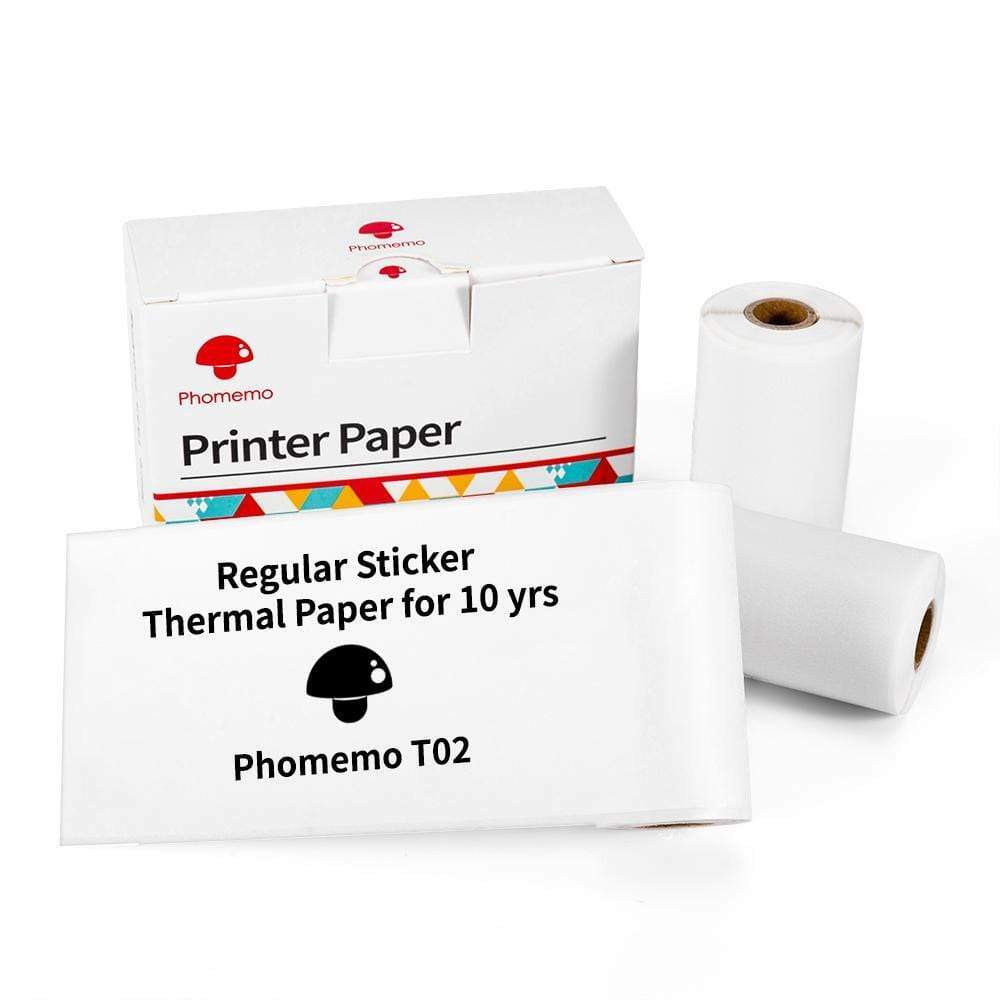 Phomemo Sticker Label Thermal Paper 3 Rolls Label for T02 M02 Pocket Printer