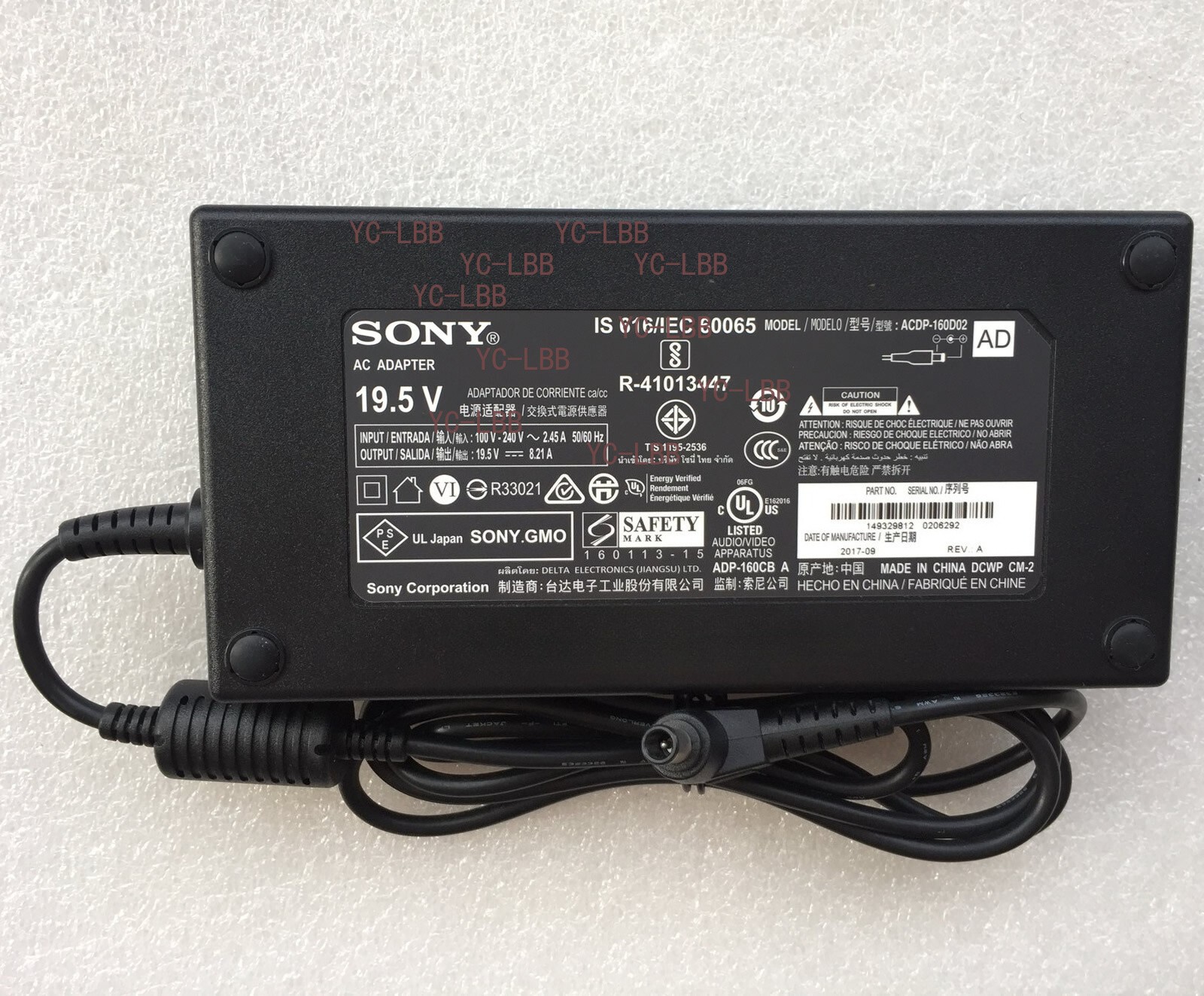 New Original Sony 19.5V AC Adapter&Cord for Sony Bravia ACDP-160D02 149329812 TV
