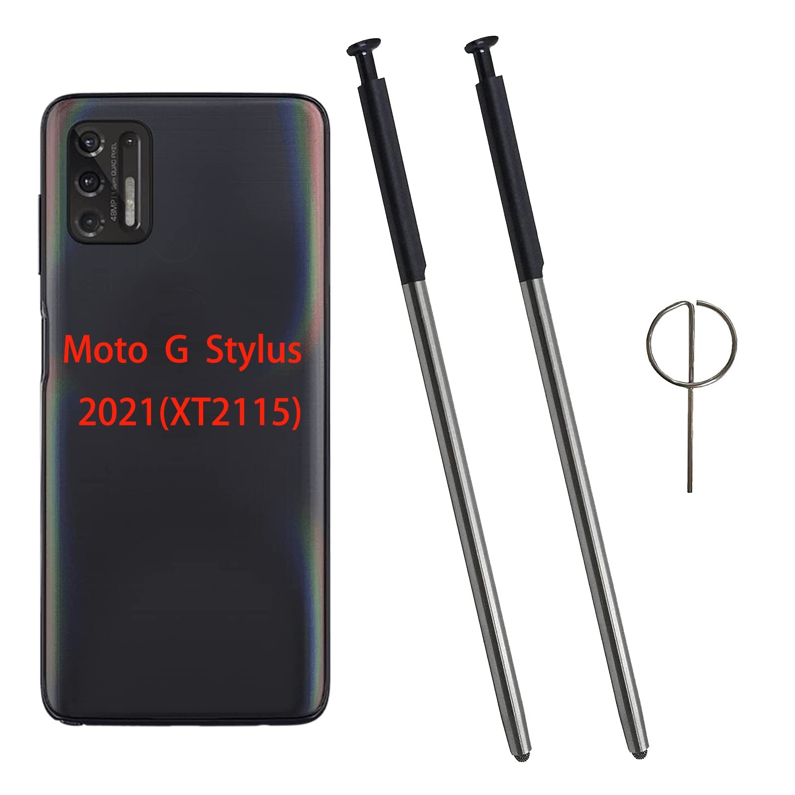 2 Pcs for Moto G Stylus 2021 Pen Replacement LCD Touch Part Aurora Black 
