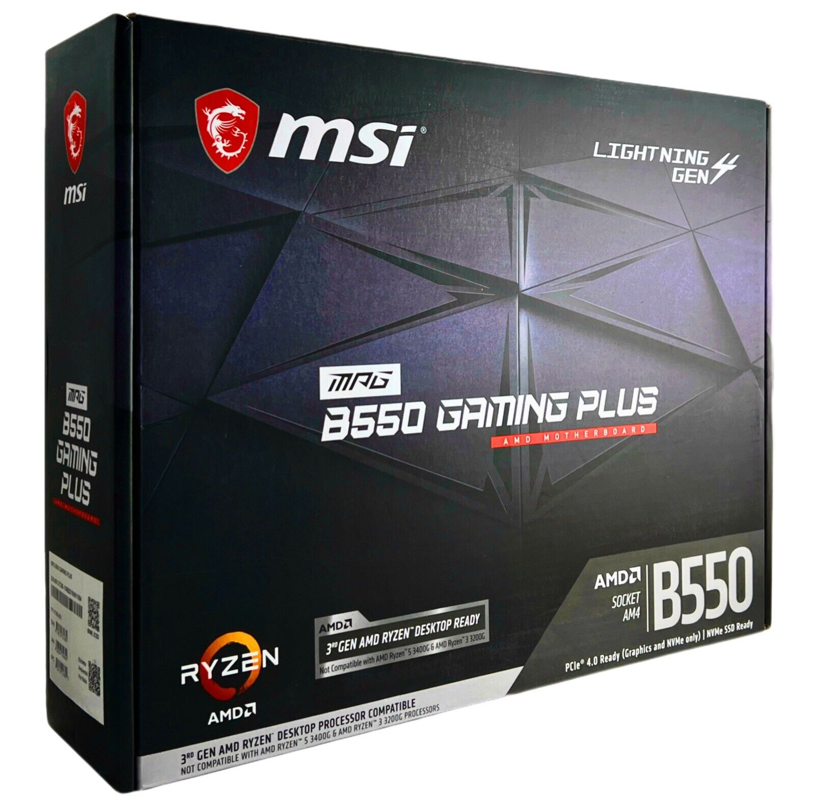 MSI MPG B550 GAMING PLUS Motherboard AM4, DDR4, PCIe 4.0, SATA 6Gb/s -NEW SEALED