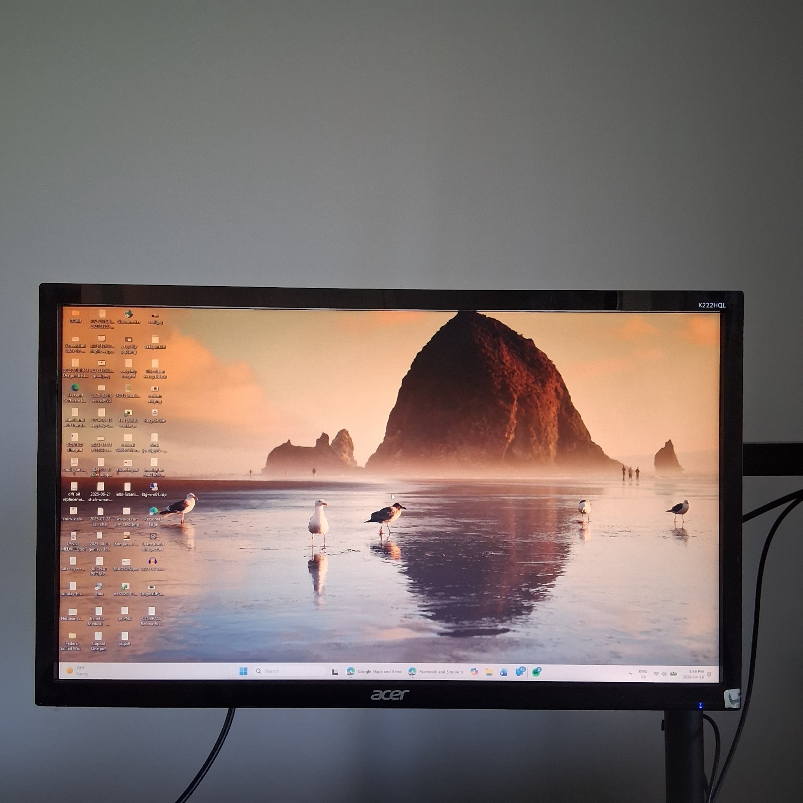 Acer K222HQL bd 21.5" Full HD 1920 x 1080 LCD Monitor, VESA Mountable, DVI/VGA