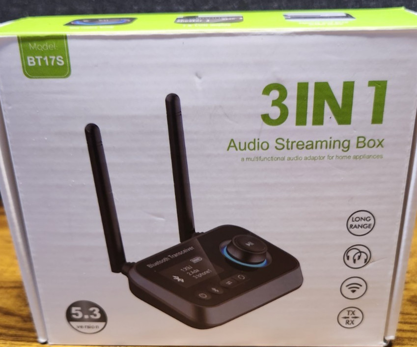 Bluetooth 5.3 3-in-1 RCA AUX Audio Transmitter Receiver Open Box BT17S