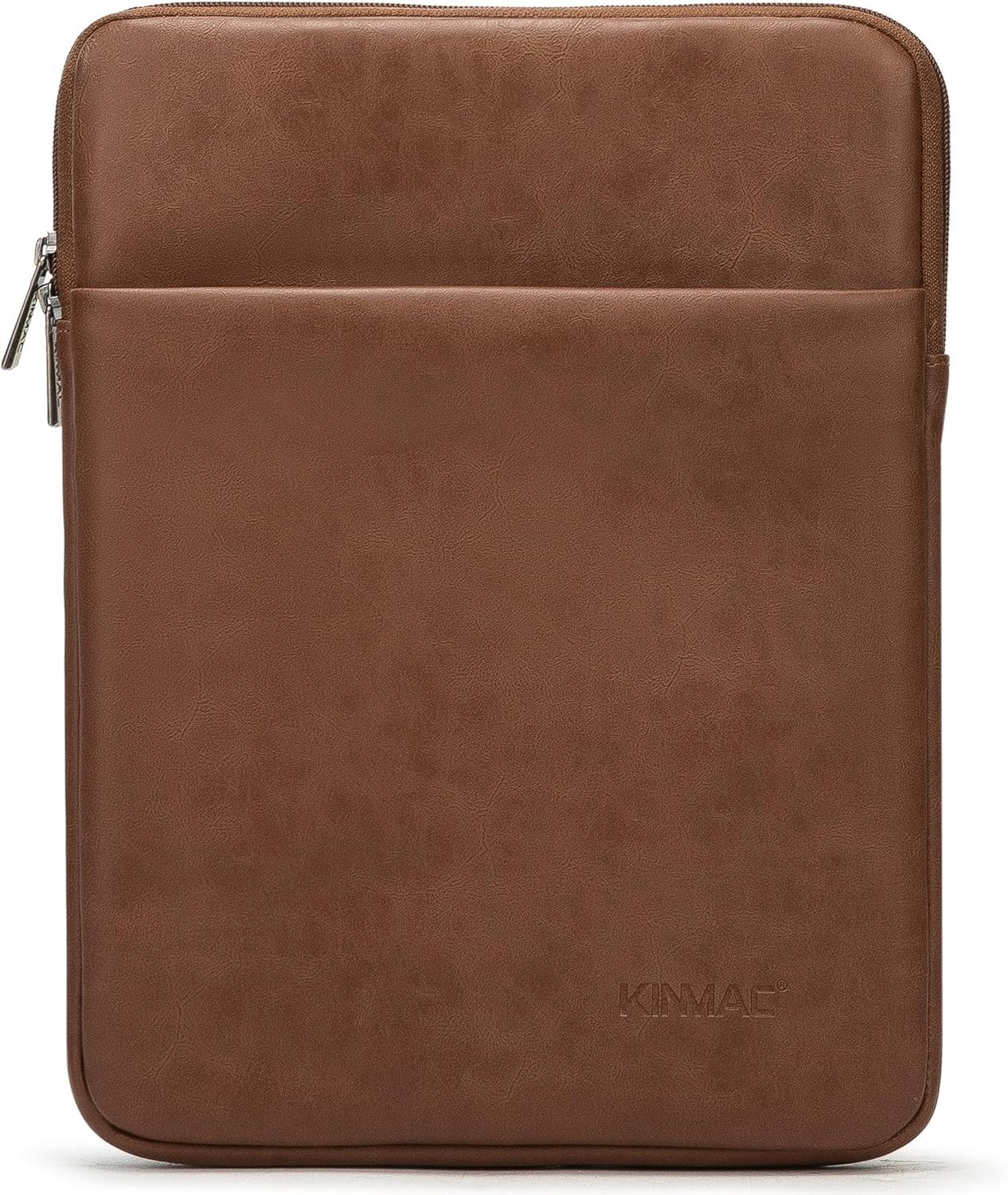 Kinmac Laptop Sleeve 15.6 16 Inch Vertical Case 360 Protective Cover Coffee PU
