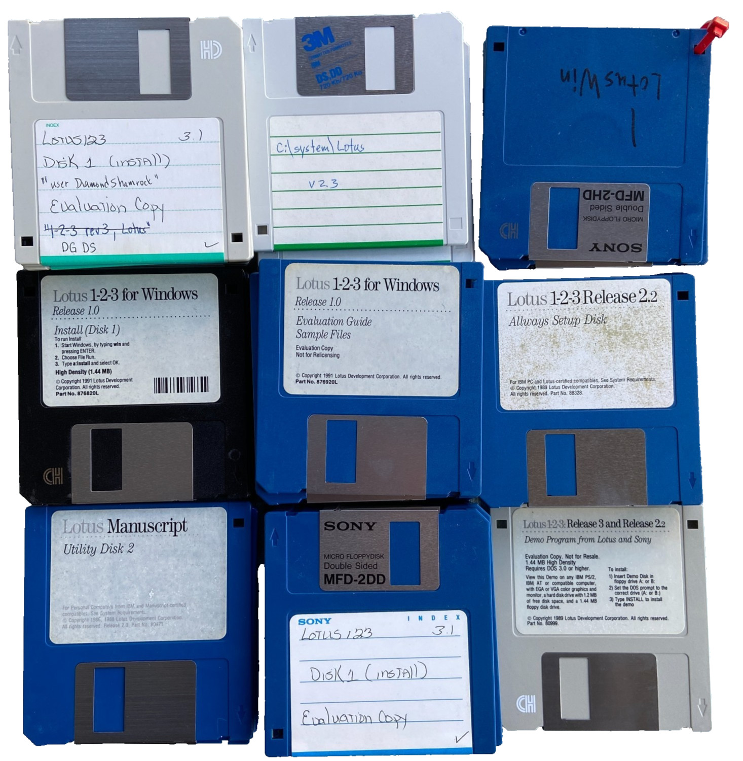 Computer Software Lotus 123 Lot Version 1.0 2.2 3 Windows 3.5” 1989 1991 Vintage