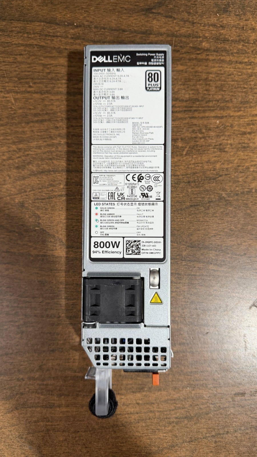 Dell R650/R750/R6525/R7525 800W Platinum PSU 0MGPPC