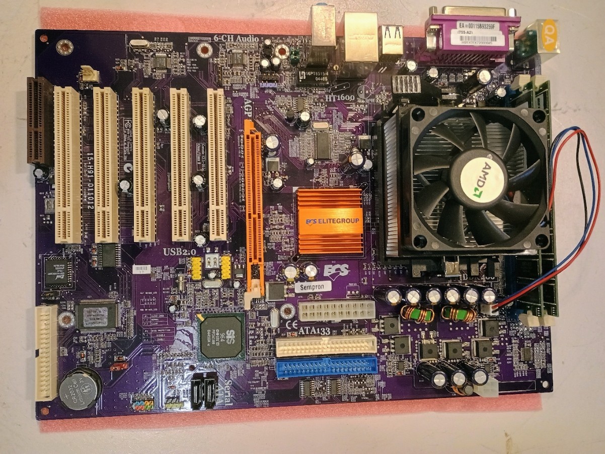 ECS 755-A2 Motherboard, CPU, Ram Combo