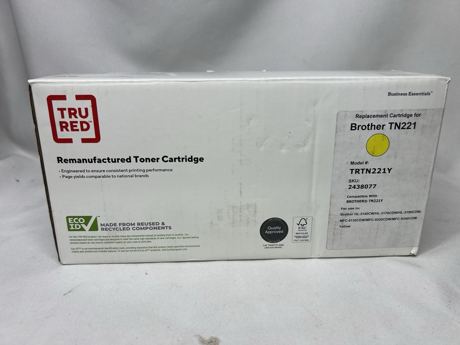 Toner Cartridge Replacement Brother TN221 Yellow TRTN221Y New