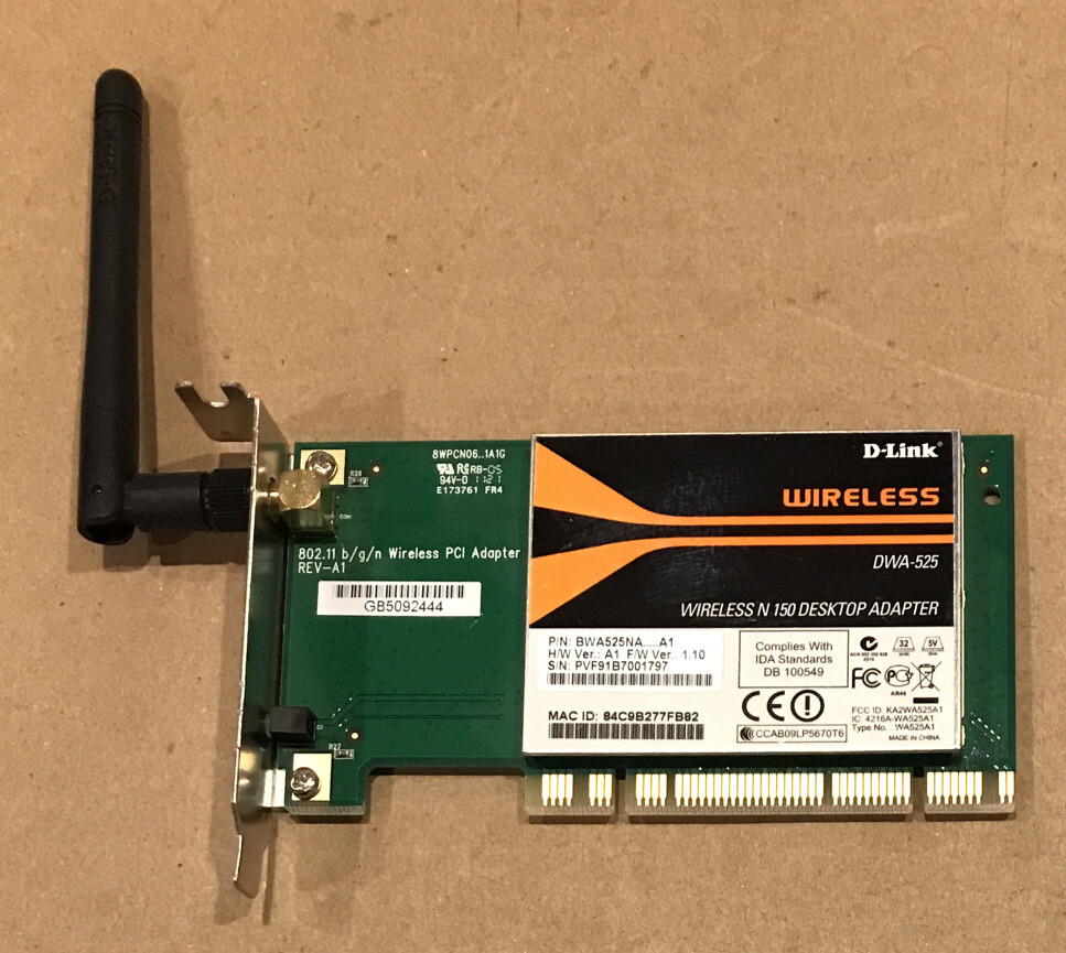 D-Link Wireless N 150 Desktop PCI Adapter DWA-525