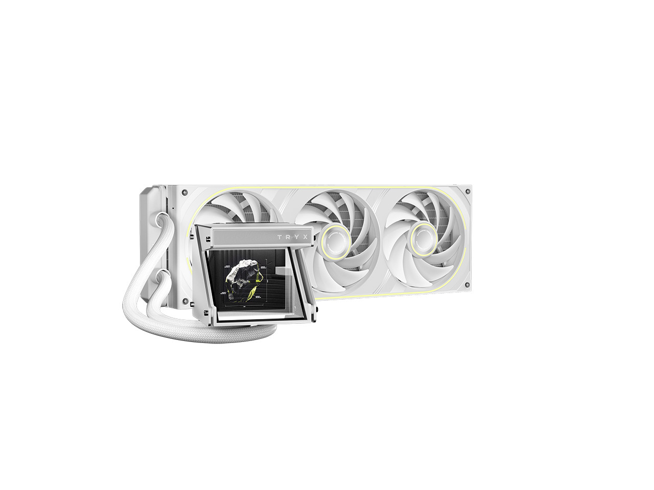TRYX Holo 360mm AIO White Holographic Visual GIPHY Built-in Asetek 280w TDP 7th