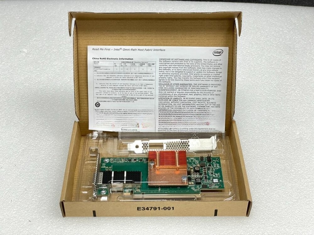 Intel 100HFA016 Omni-Path HFI PCIe3x16 (1)100GbE QSFP28 NIC NETWOEK CARD