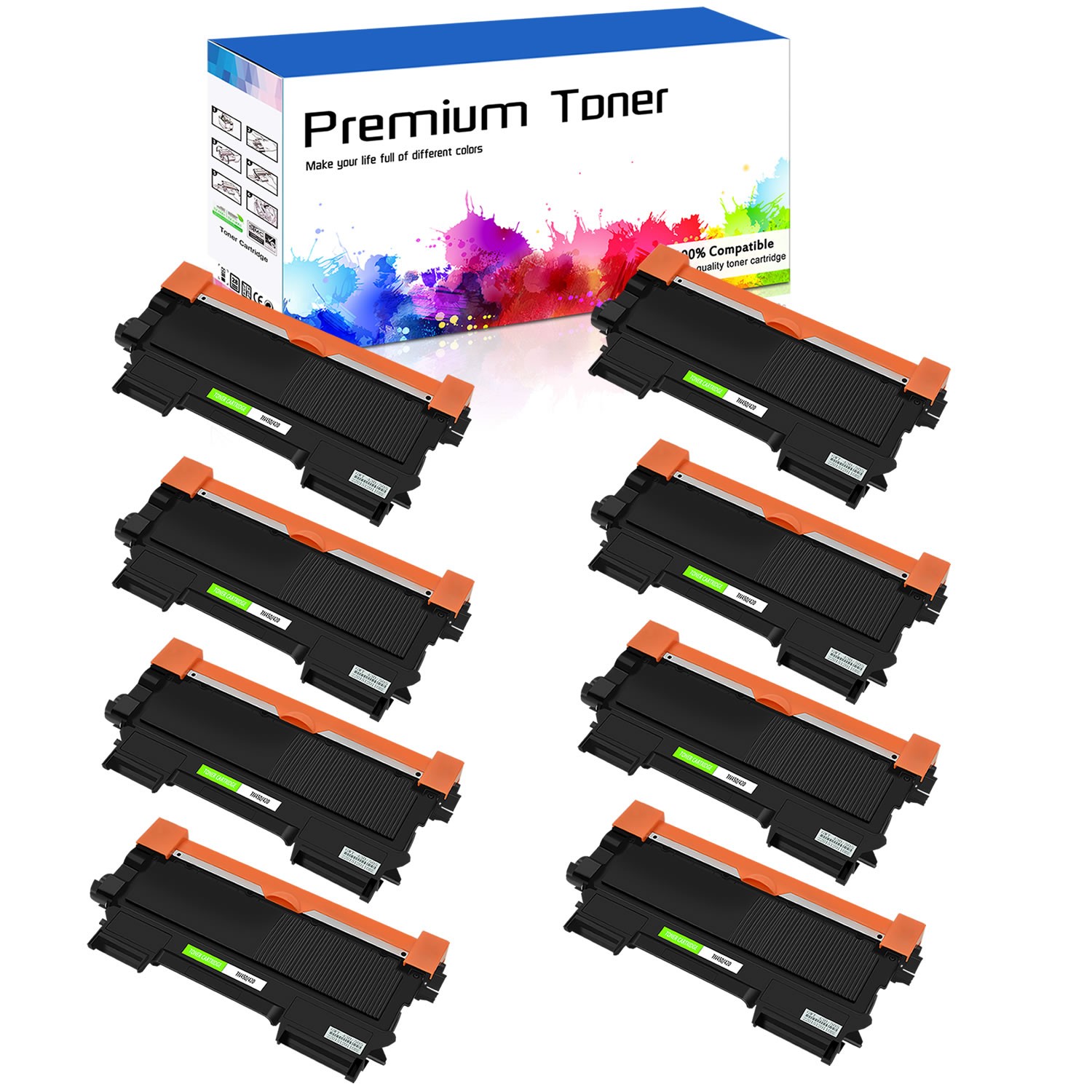 8PK Black TN450 Toner for Brother TN-450 HL-2242D MFC-7860DW DCP-7060D HL-2280DW