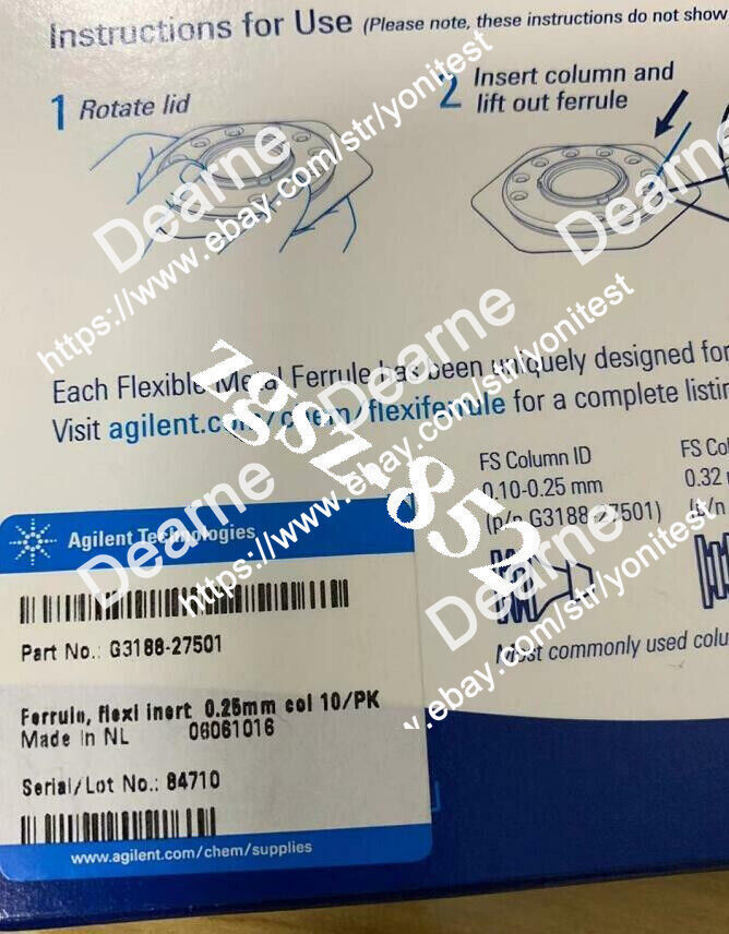 G3188-27501 Agilent Ferrule 0.25mm col 10/PK Brand New