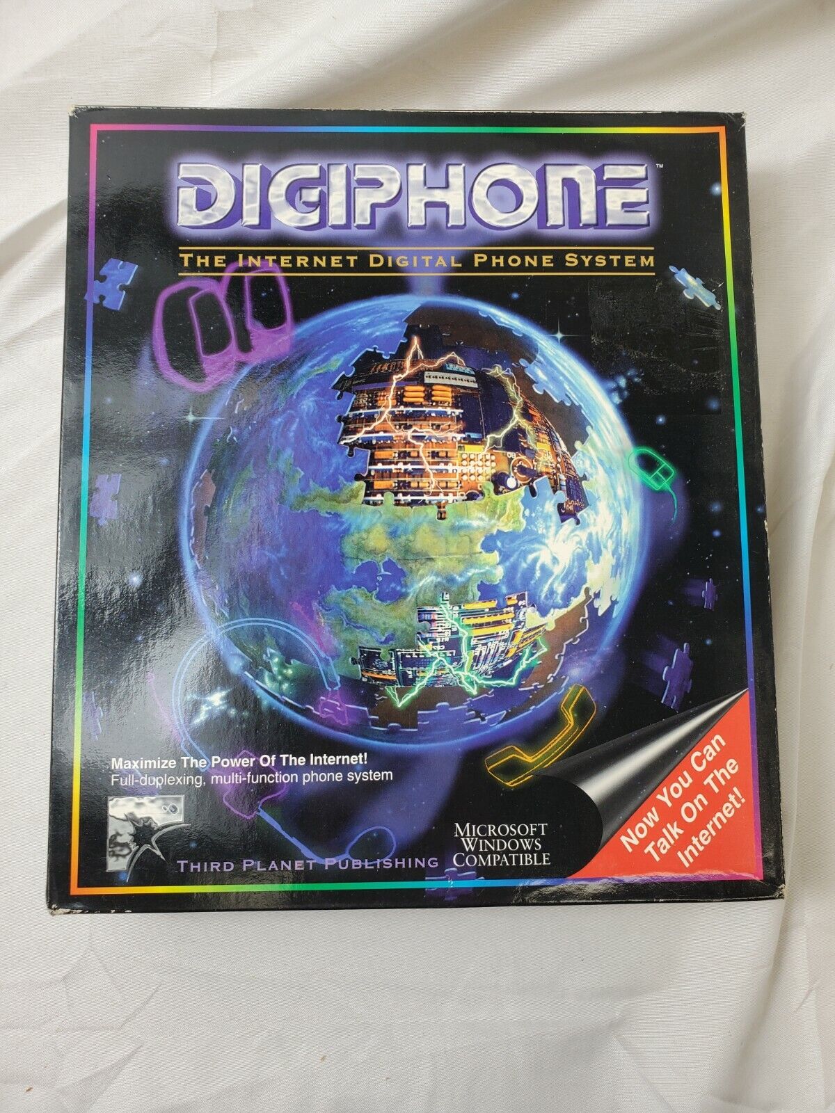 DIGIPHONE 1995 VOIP VINTAGE PC SOFTWARE Big Box Complete OPEN BOX win 3.1