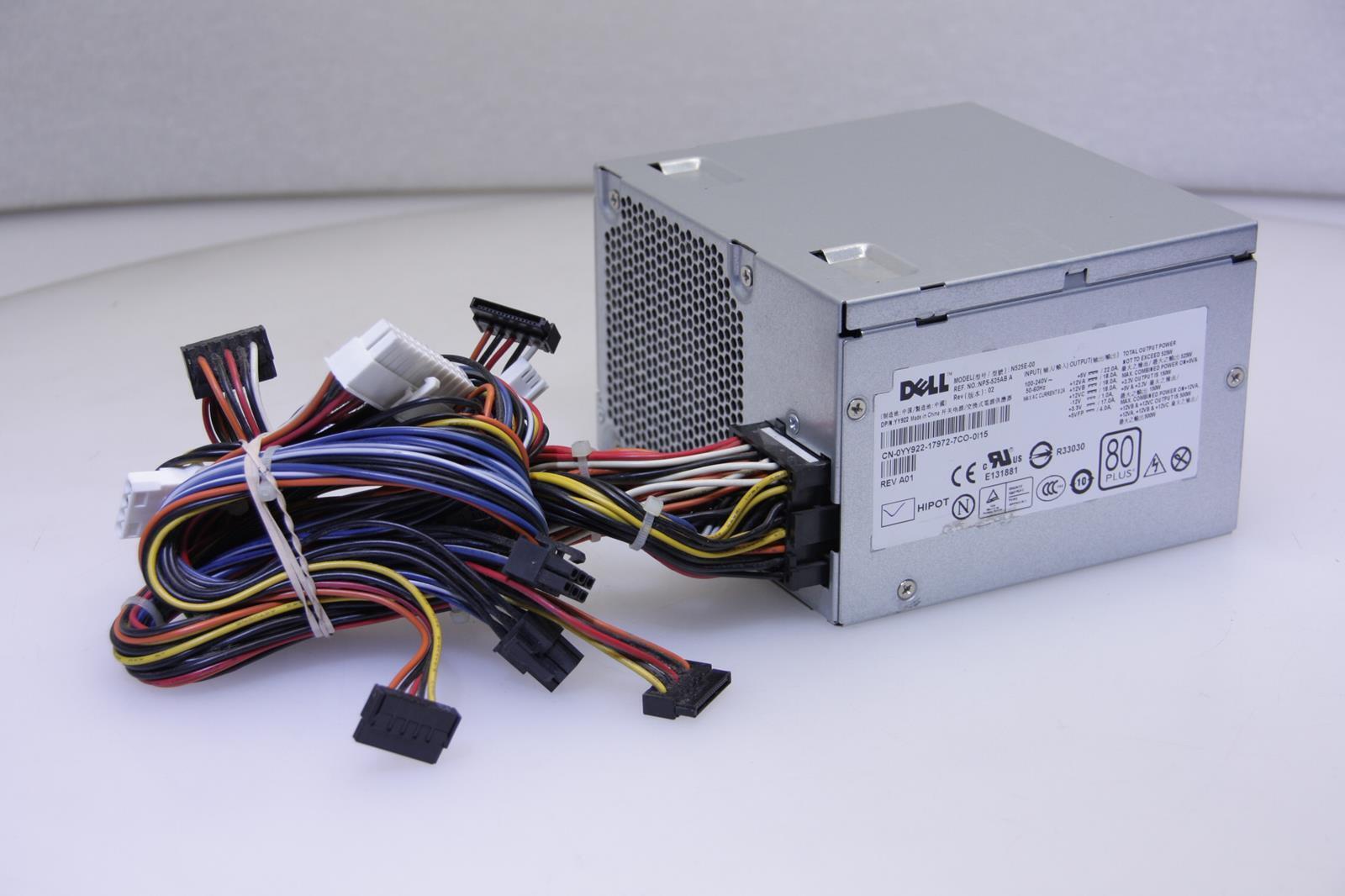 Dell YY922 PowerEdge T410 T3400 Power Supply 525W W/CABLE.TESTED. SKU194022
