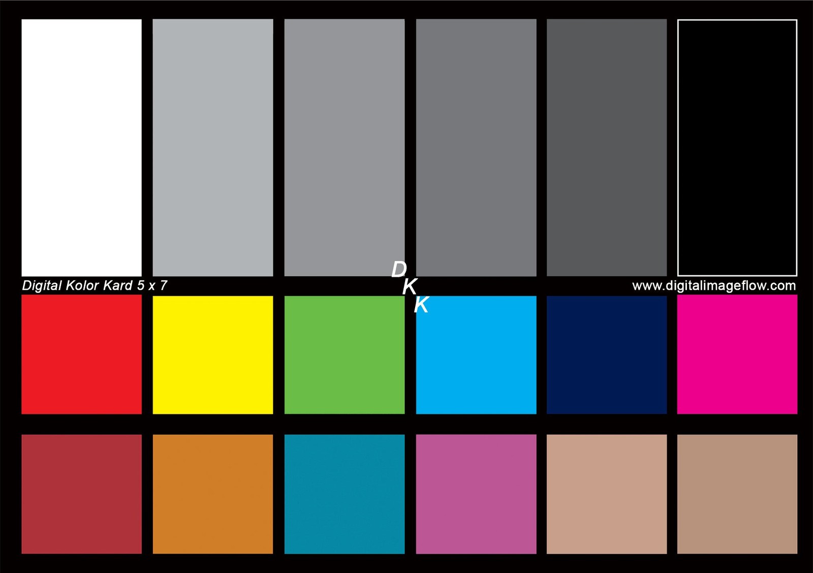 DKK 5" x 7" Set of 2 White Balance and Color Calibration Charts with 12% and ...