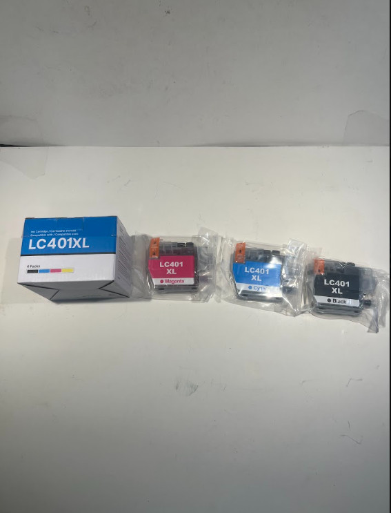 LC401XL Compatible Ink Cartridge Set 4 Pack for Brother Black Cyan Magenta Open