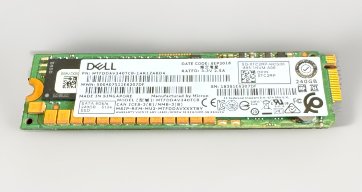 Dell MTFDDAV240TCB  240GB M.2 6Gbps SATA SSD For PowerEdge Server P/N: 0TC2RP