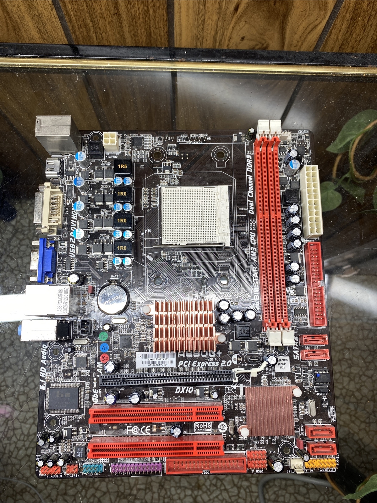 (AS IS) Damaged Biostar A880G+ AM3 Retro Gaming Motherboard no I/O shield