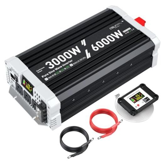 3000 watt Pure sine Wave Inverter, 12V DC to 110V AC Power Inverter, 3000W-12v