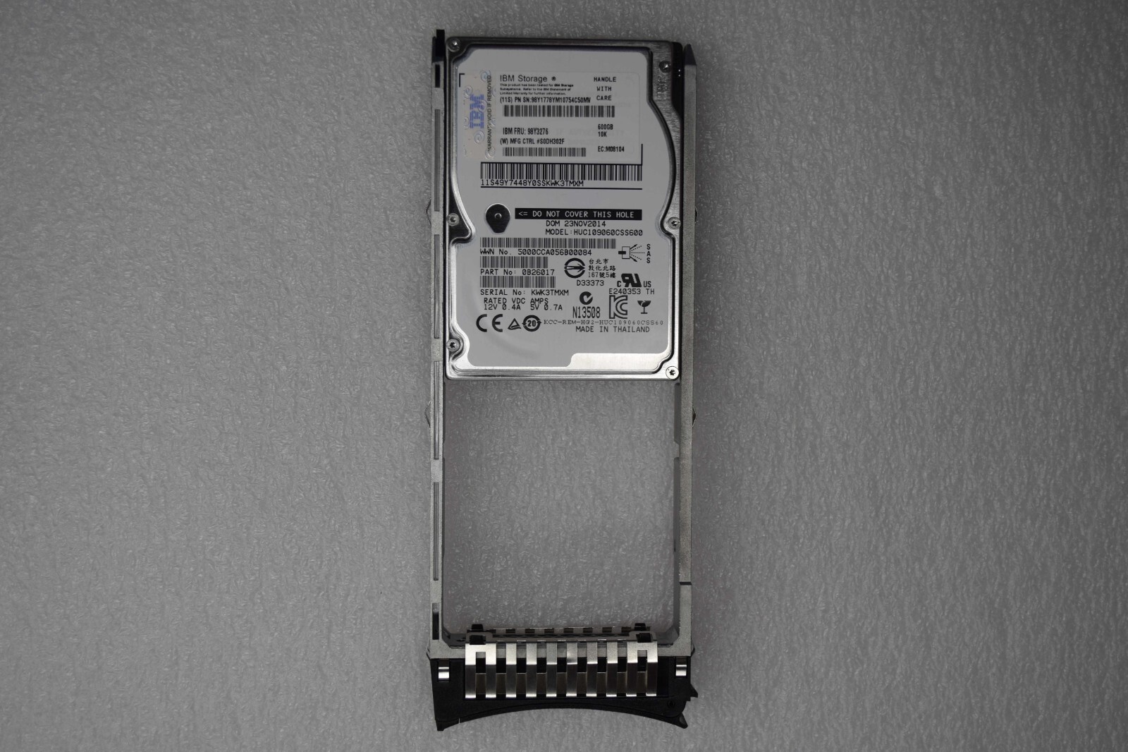 IBM 600GB 10K RPM 6GBps SAS 2.5IN Hard Drive Grade A 98Y3276