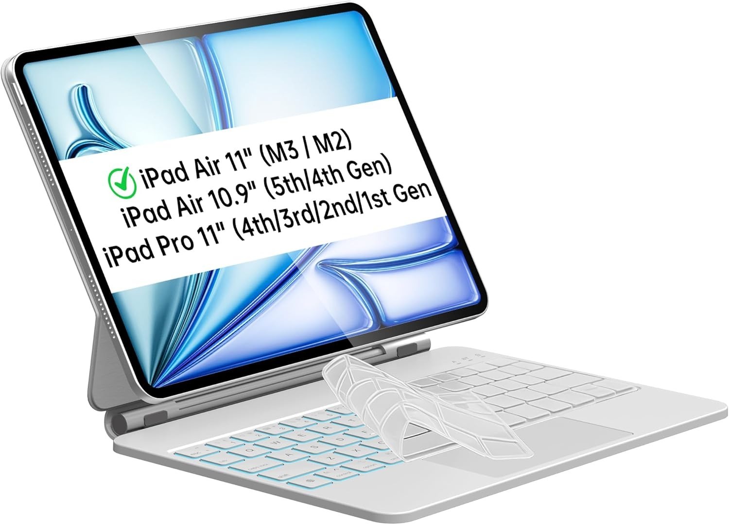 Otuoor iPad Air 11" Case Keyboard (M3/M2) iPad Pro 11"(4/3/2/1 Gen) SEALED White