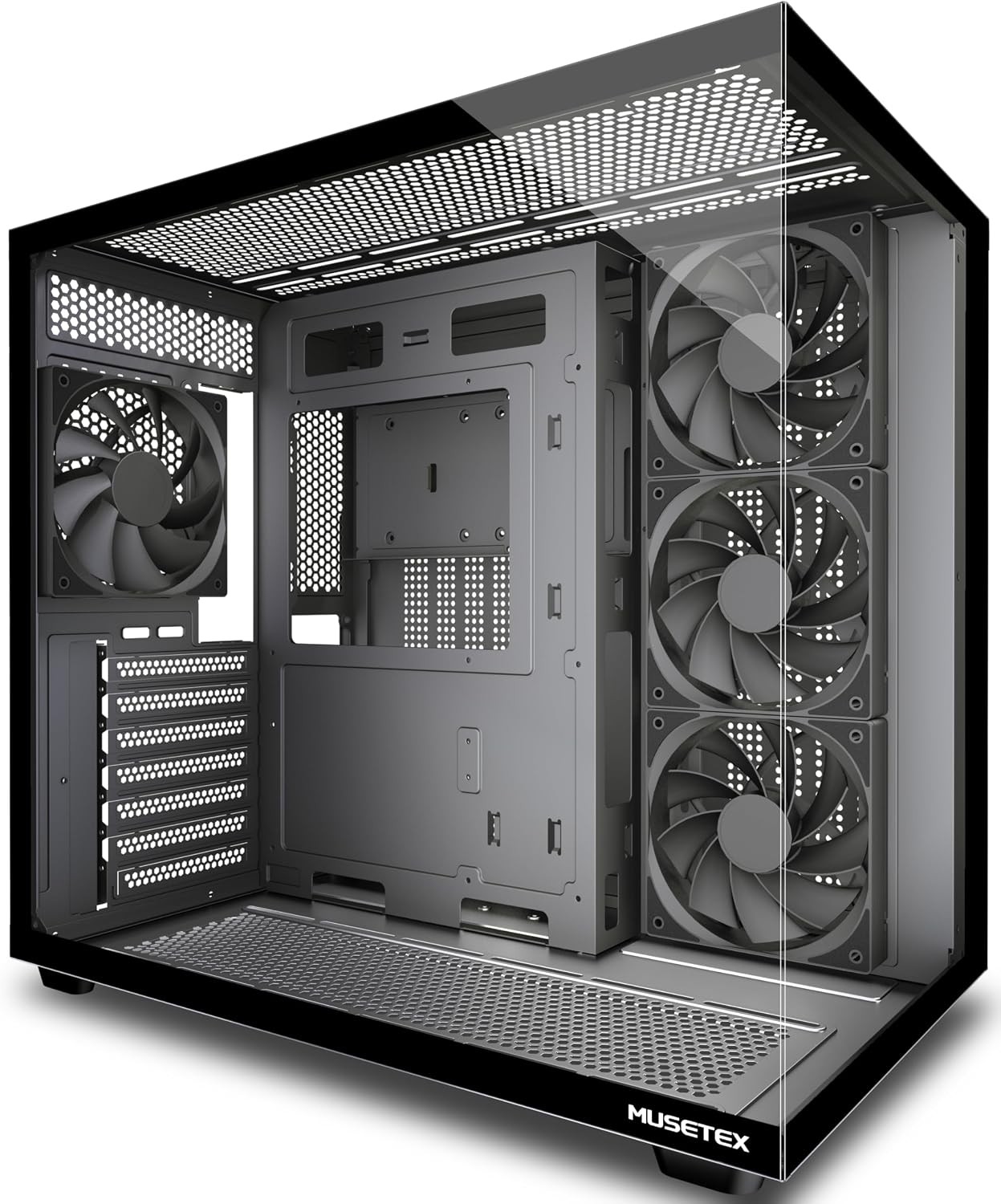 Y6 PC Case, Pre-Installed 4 Non-Led Fans, ATX Mid Tower Case, Computer Case with