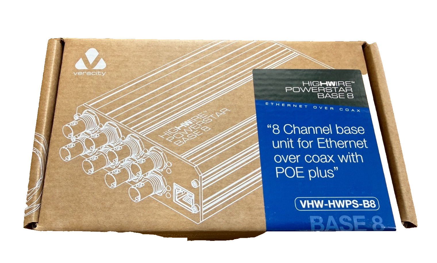 Veracity VHW-HWPS-B8 HIGHWIRE Powerstar Base 8- 8 Channel EOC POE Plus Base Unit