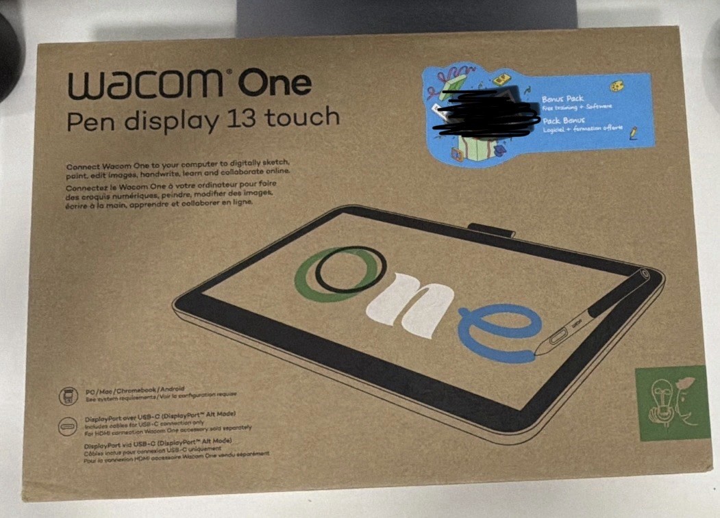Wacom One Pen Display 13.3” with Touch Drawing Tablet Brand New