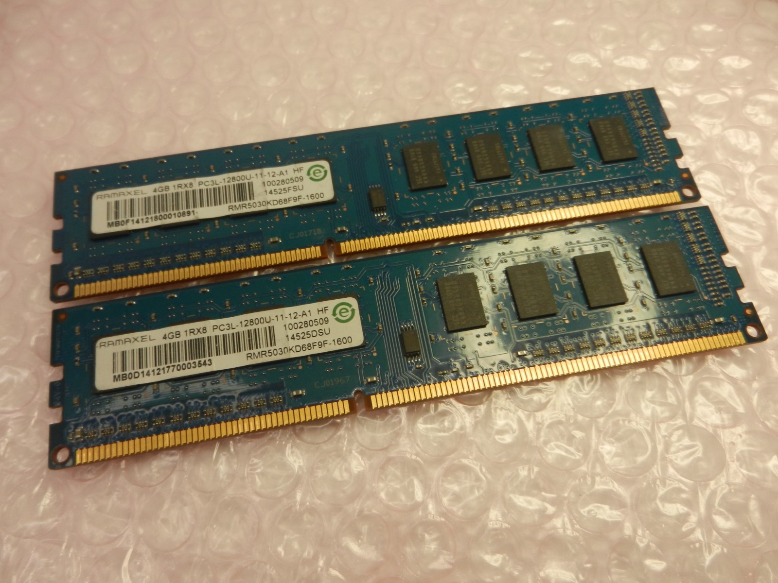2X 4GB- Ramaxel RMR5030KD68F9F-1600 PC3L-12800 DDR3-1600 TOTAL 8GB