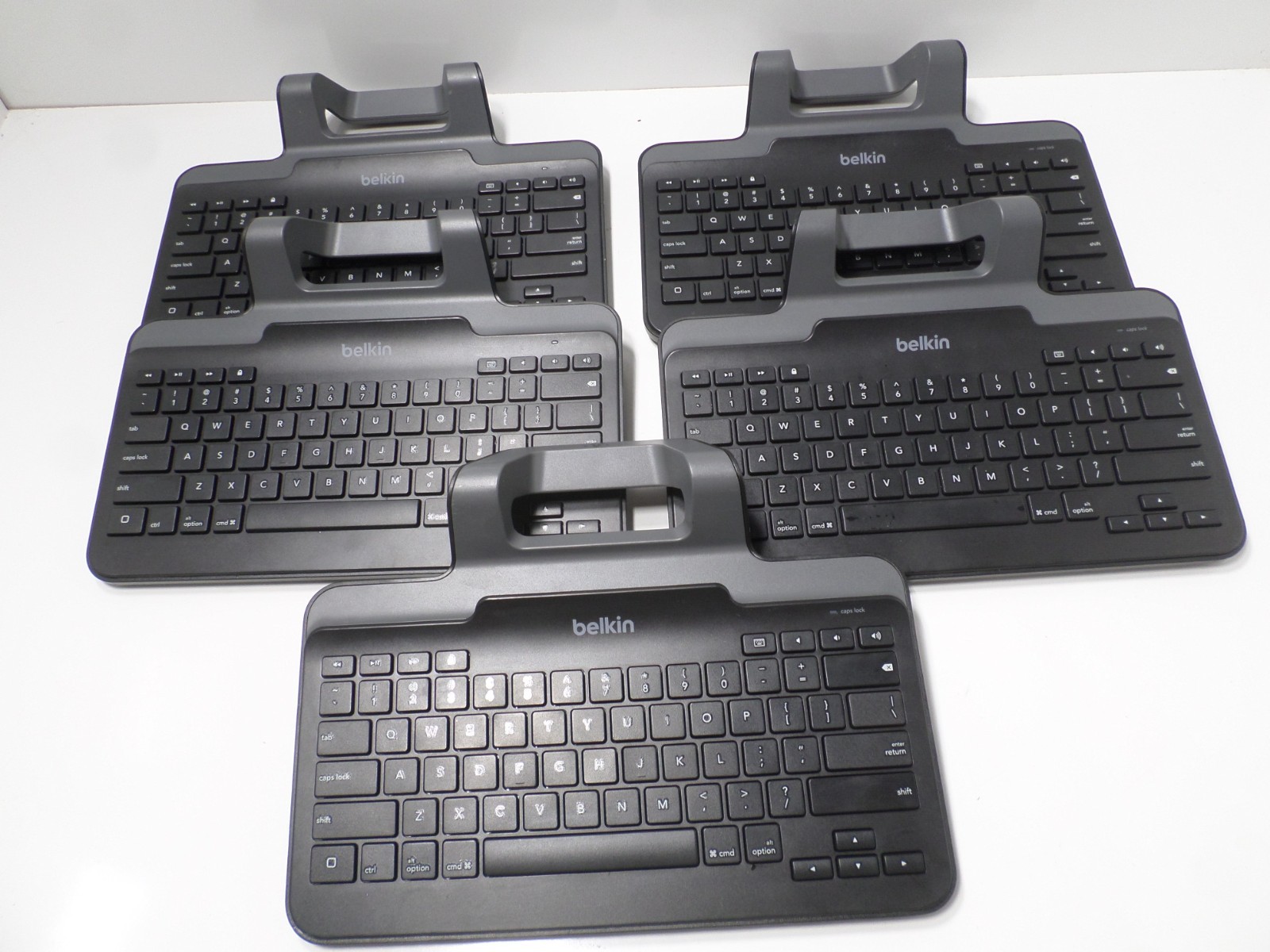 Lot of 5 Belkin Secure Wired Tablet Keyboard w/Stand for iPad & Lightn Connector