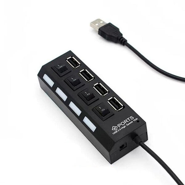 USB Hub 7 Port On/Off Switch High Speed Splitter AC Adapter Cable PC Laptop Lot
