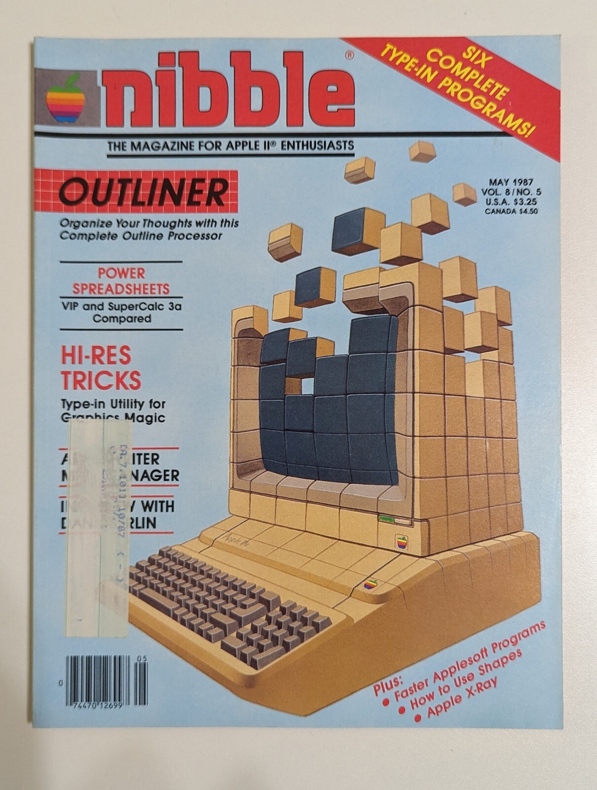 Nibble Magazine Apple Computing May 1987 OUTLINER MINT Vintage