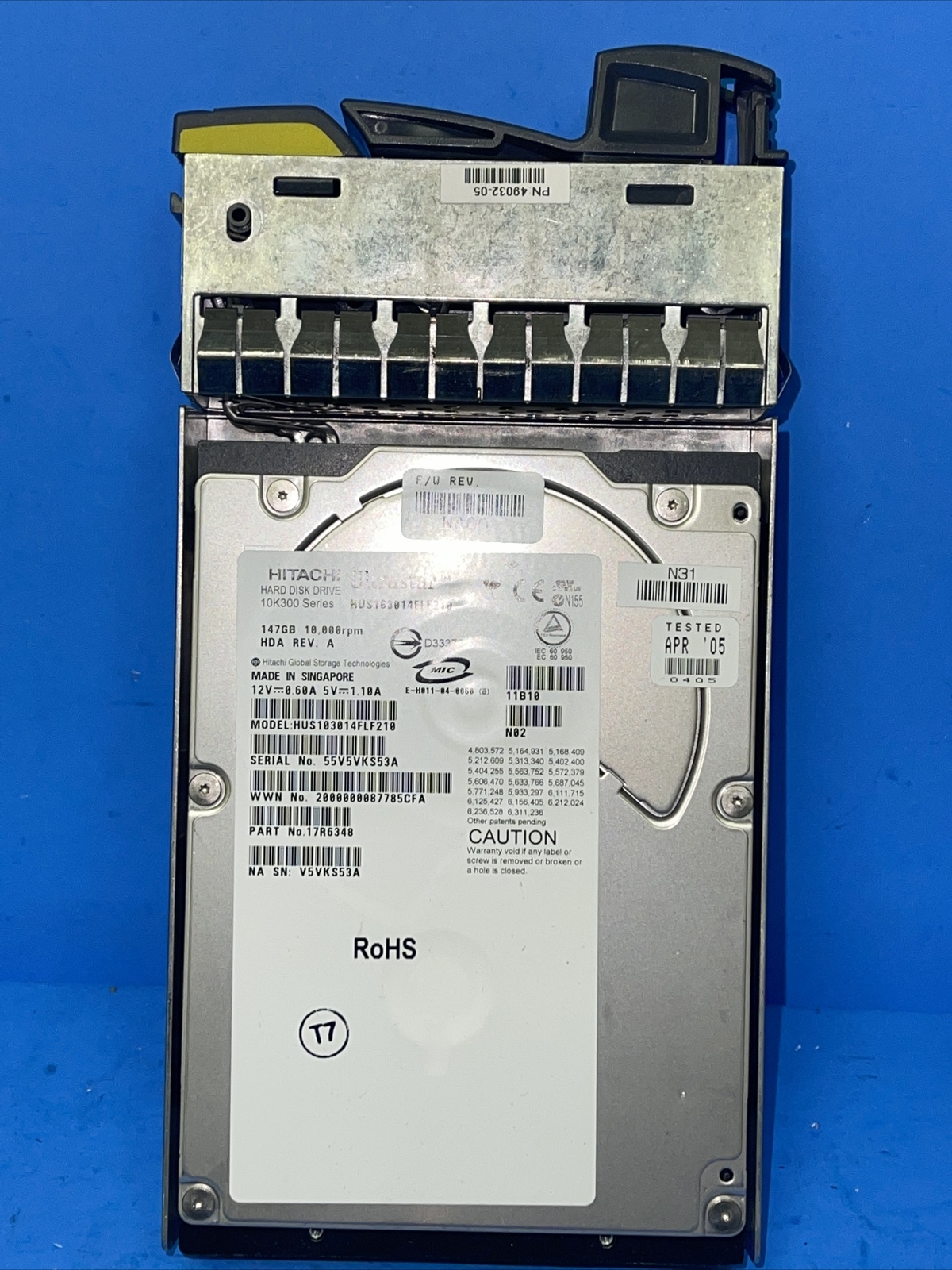 Hitachi, Ultrastar 10K300, HUS103014FLF210 147 GB Hard Drive T77086