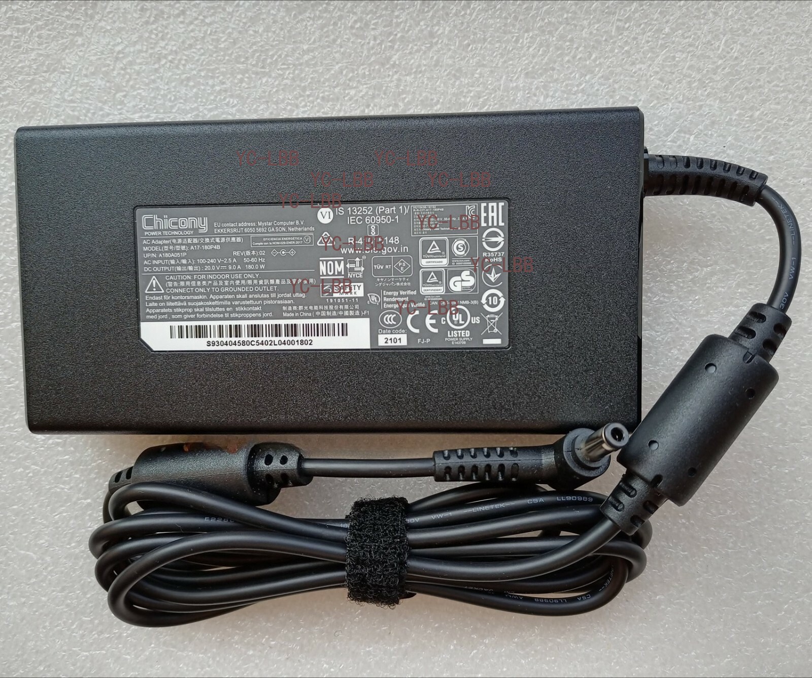 New Original MSI Creator Z16 A11UET/RTX3060 A17-180P4B Chicony 180W Slim Adapter
