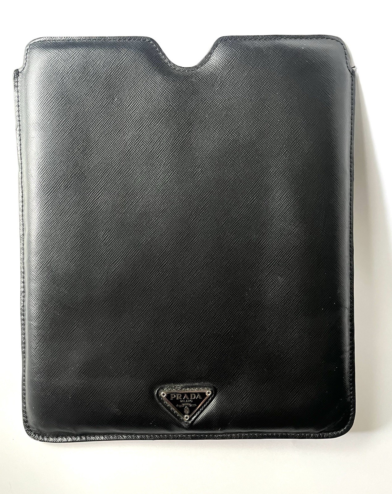 PRADA Authentic Black Leather IPad Tablet Case