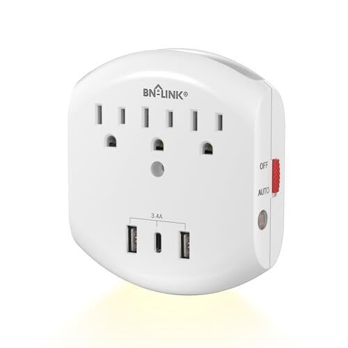 Multi Plug Outlet, USB Wall Charger Surge Protector with 3 Outlets, 3 USB Cha...