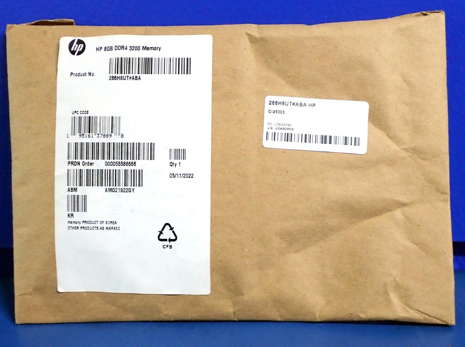 HP 286H8UT 8GB 3200 MHz SO-DIMM Server RAM | 286H8UT#ABA | Sealed Genuine