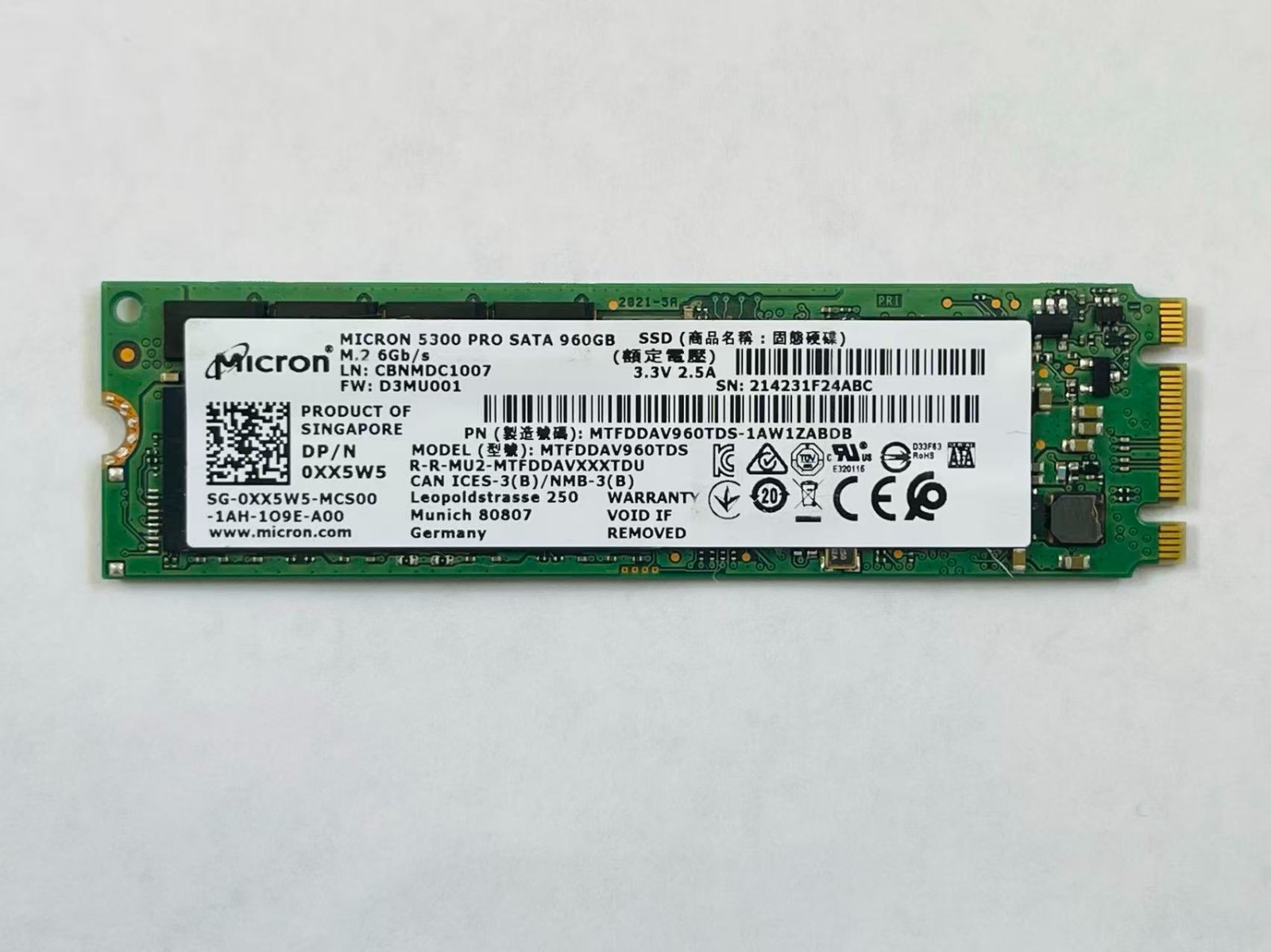 Micron 5300 PRO 960GB M.2 SATA SSD 2280 6Gb/s MTFDDAK960TDS Tested