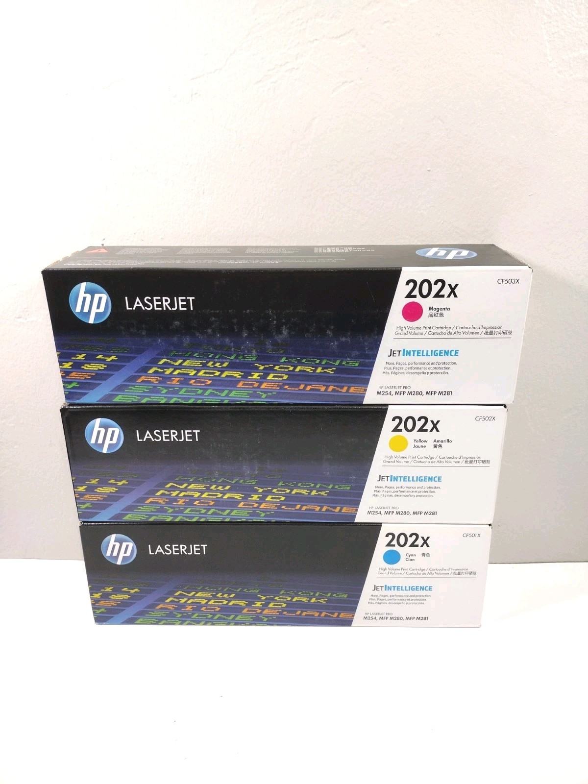 HP 202X Genuine High Volume Color Toner CF501X CF502X CF503X Cyan Magenta Yellow
