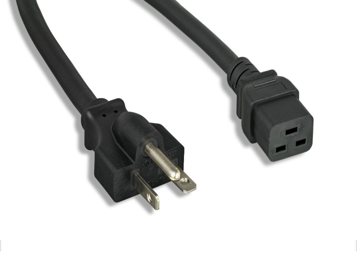 Monoprice Heavy Duty Extension Cord 3 Feet - Black, NEMA 6-20P to IEC 60320 C19