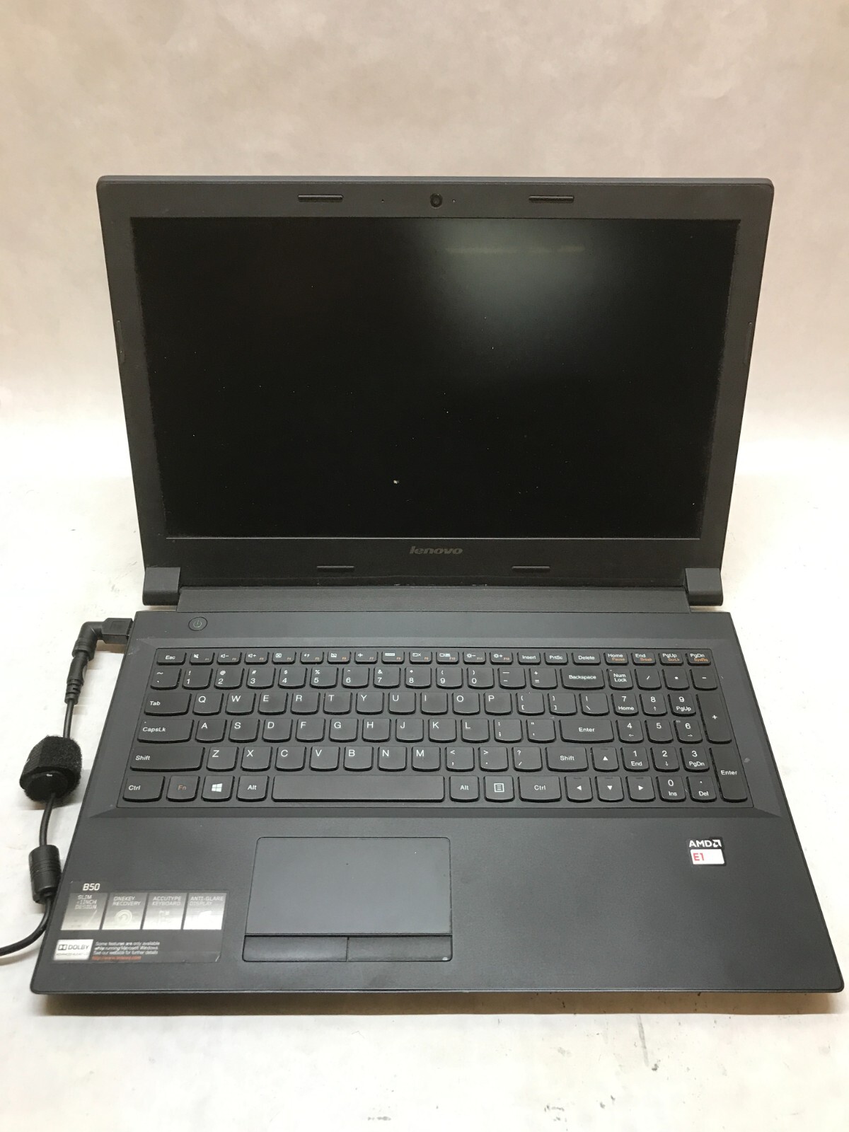 Lenovo B50-45 15" Laptop AMD E1-6010 1.35GHz 4GB RAM NO HDD For Parts/Repair -DW