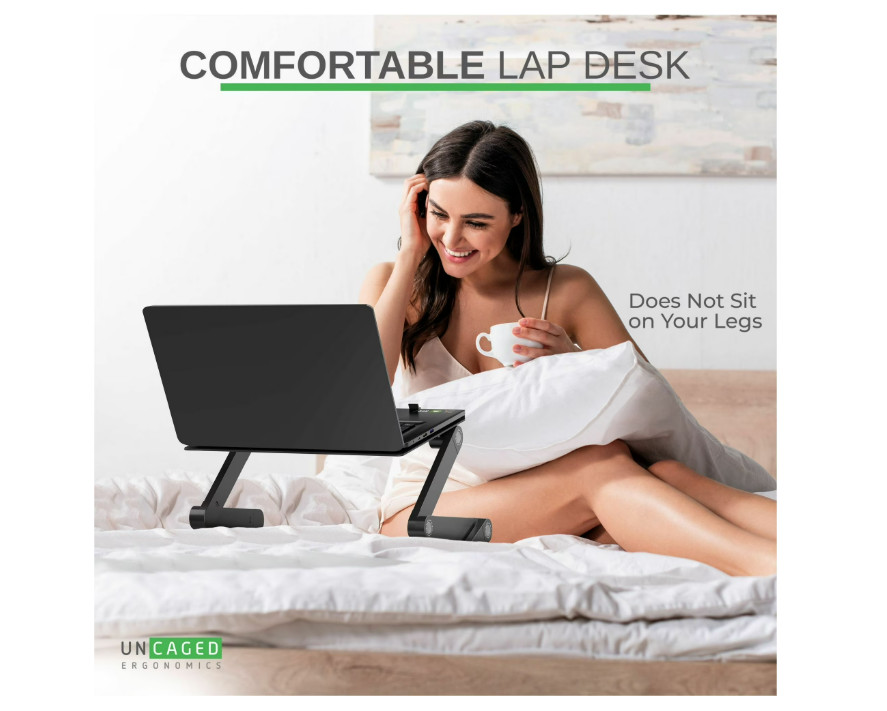 Adjustable Laptop Stand and Lap Desk for Bed – WorkEZ BEST Portable Aluminum Lap