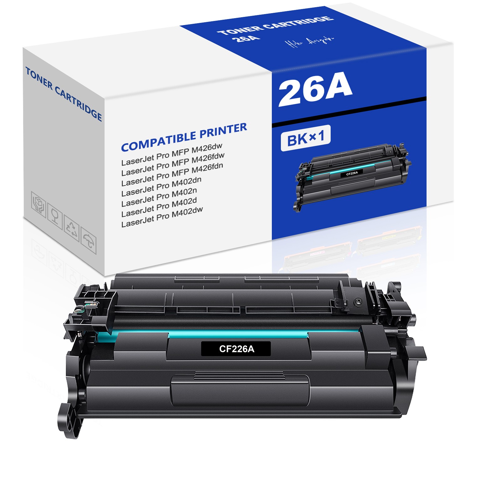1PK CF226A Black Toner Cartridge For HP 26A LaserJet Pro M402dn M402dw M426fdw