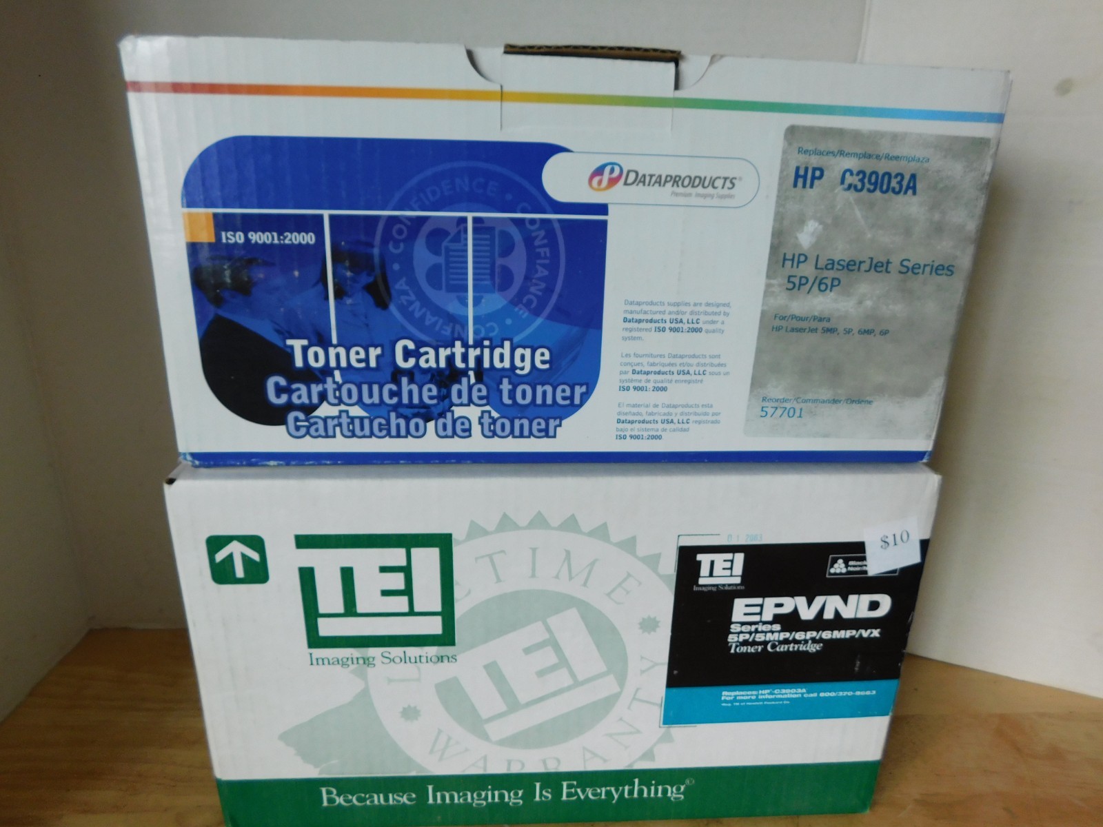 2 Hermetically Sealed C3903A Black Toner Cartridges for HP 5P/6P Laser Jet, 7/90