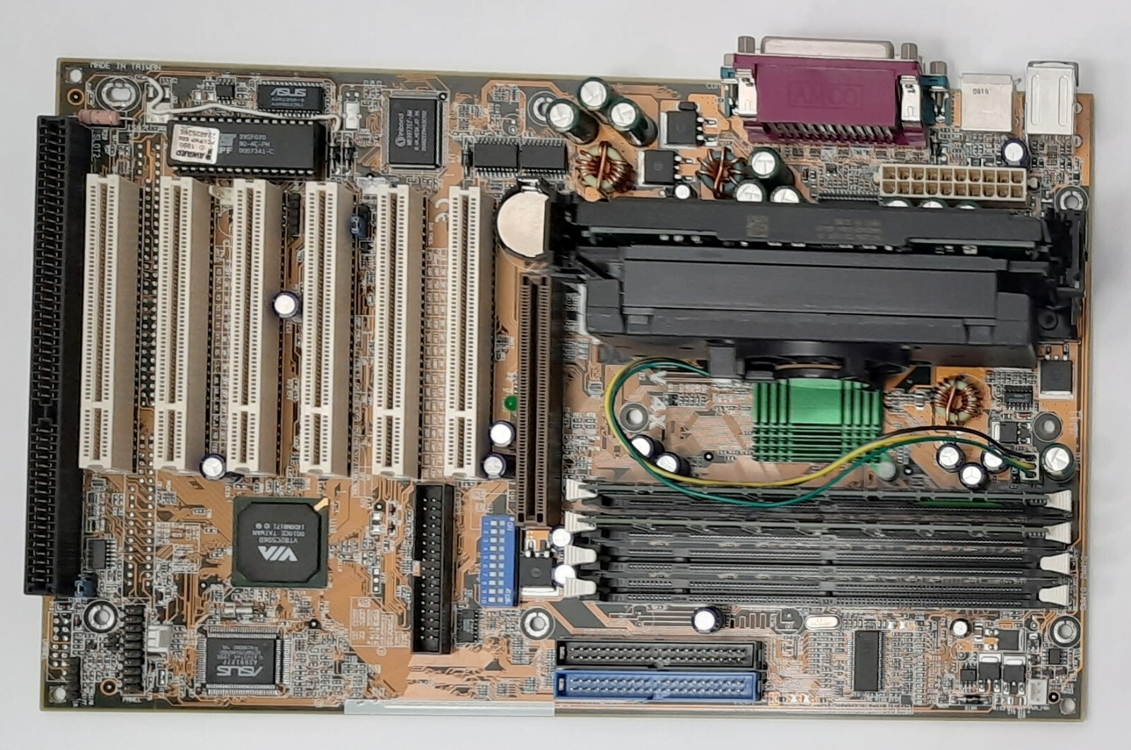 ASUS P3V4X Slot 1 AGP ISA Retro Motherboard + Pentium III 667MHz + 384MB SD RAM