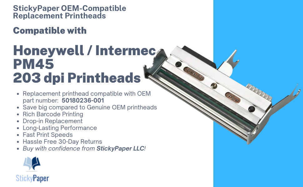 Honeywell / Intermec PM45 (50180236-001) OEM-Compatible 203 dpi Printhead
