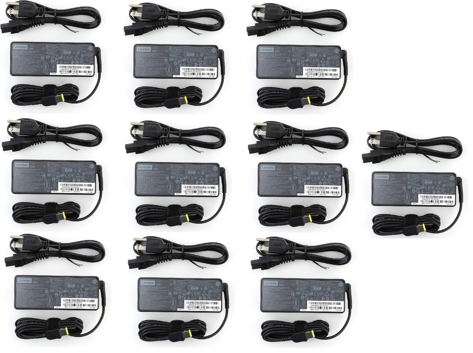Lot of 10 Genuine Lenovo 90W 20V 4.5A AC Power Adapter w/ Cables SQUARE TIP USED