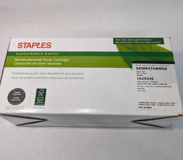 Staples Black Toner Cartridge HP LaserJet Pro 312A NIB