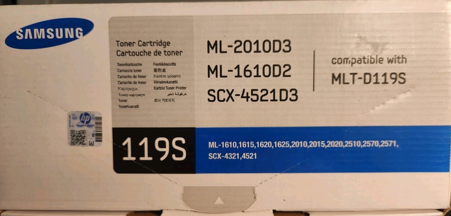 Samsung 119S /MLT-D119S Toner Cartridge 2,000 Pages Black Open Box Sealed Pack