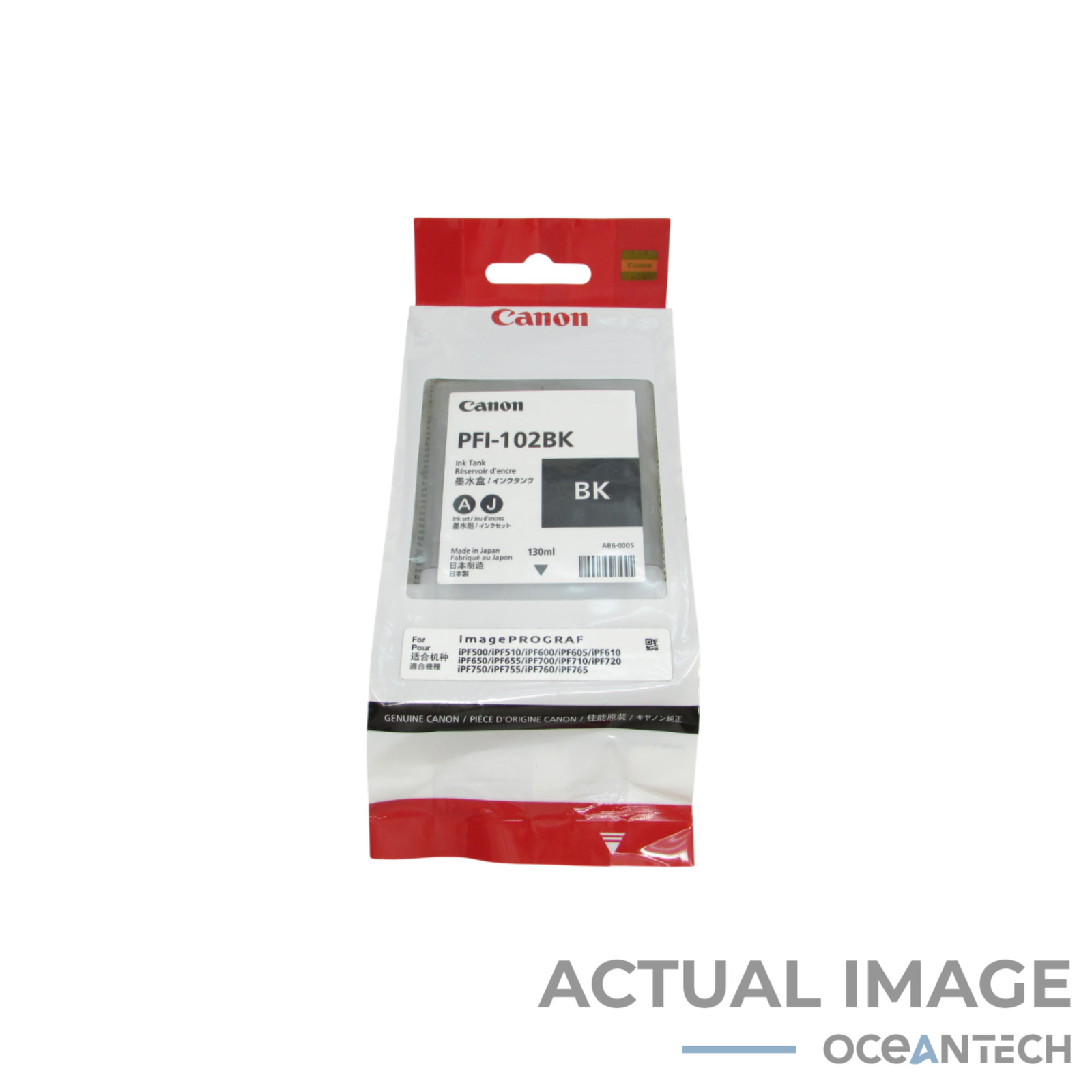 Canon PFI-102BK Black 130ml Ink Tank OEM Sealed